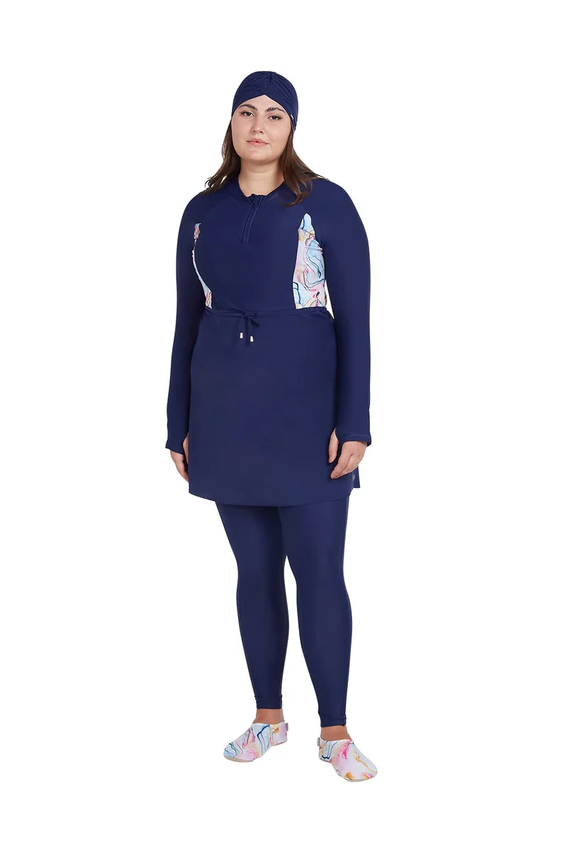 COEGA SUNWEAR  COEGA  Ladies Ladies Modest 2pc Swim Set Skirted - Blue Pink Marble for Women | Best Price UAE